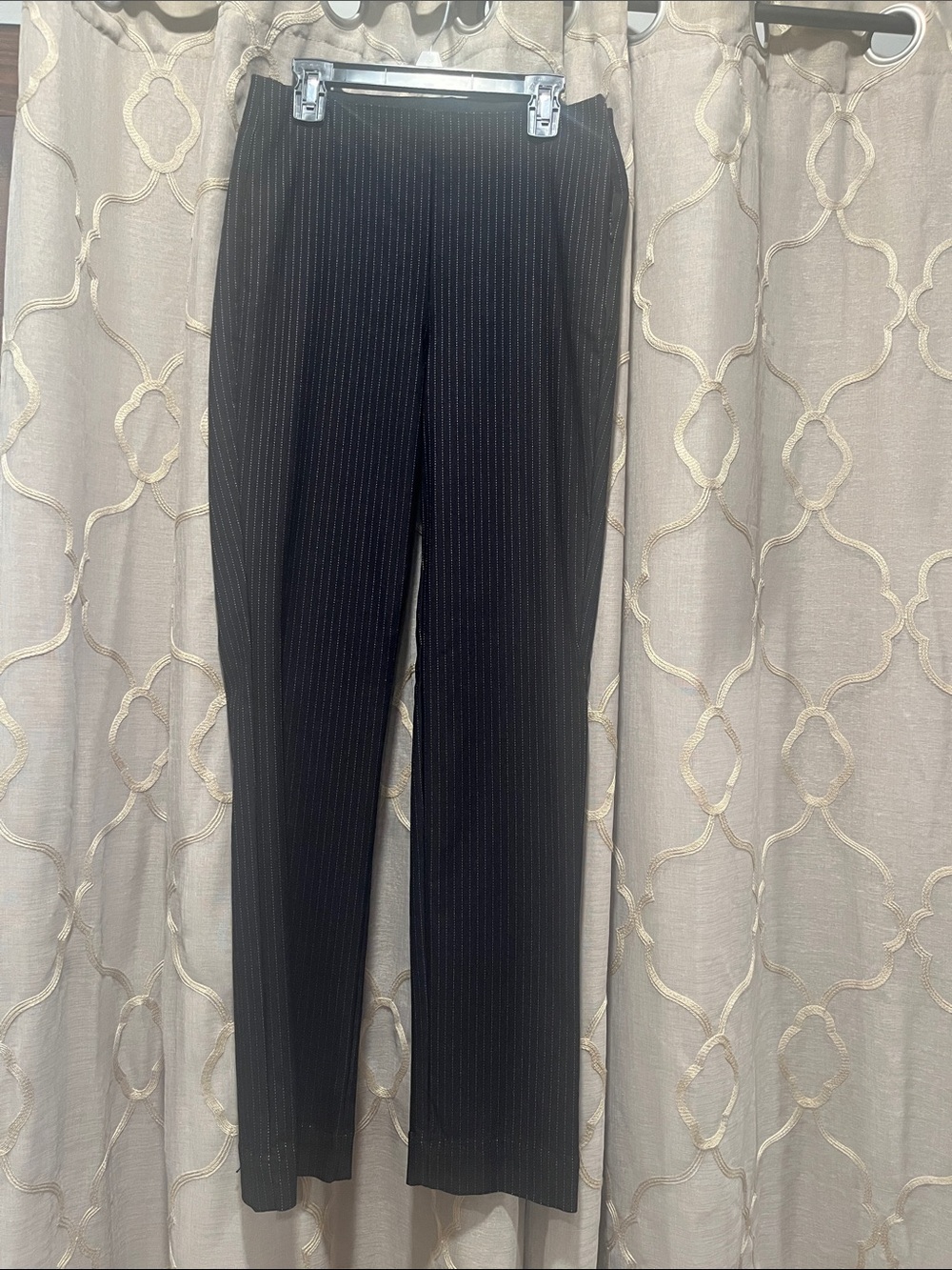 White House Black Market Black Pinstripe Men's Dress Pants - Slim Fit